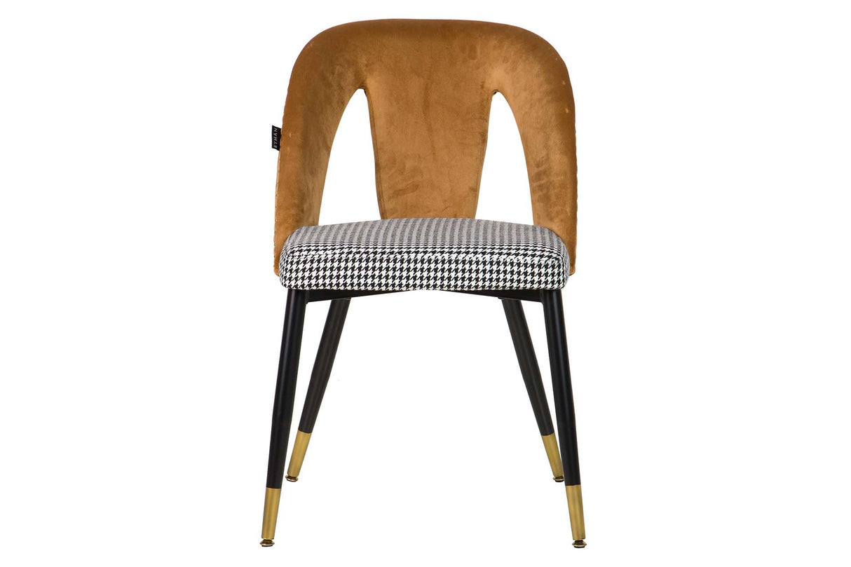 Velvet Yellow Stowe Tachuelas Stuhl 49x54x82 cm