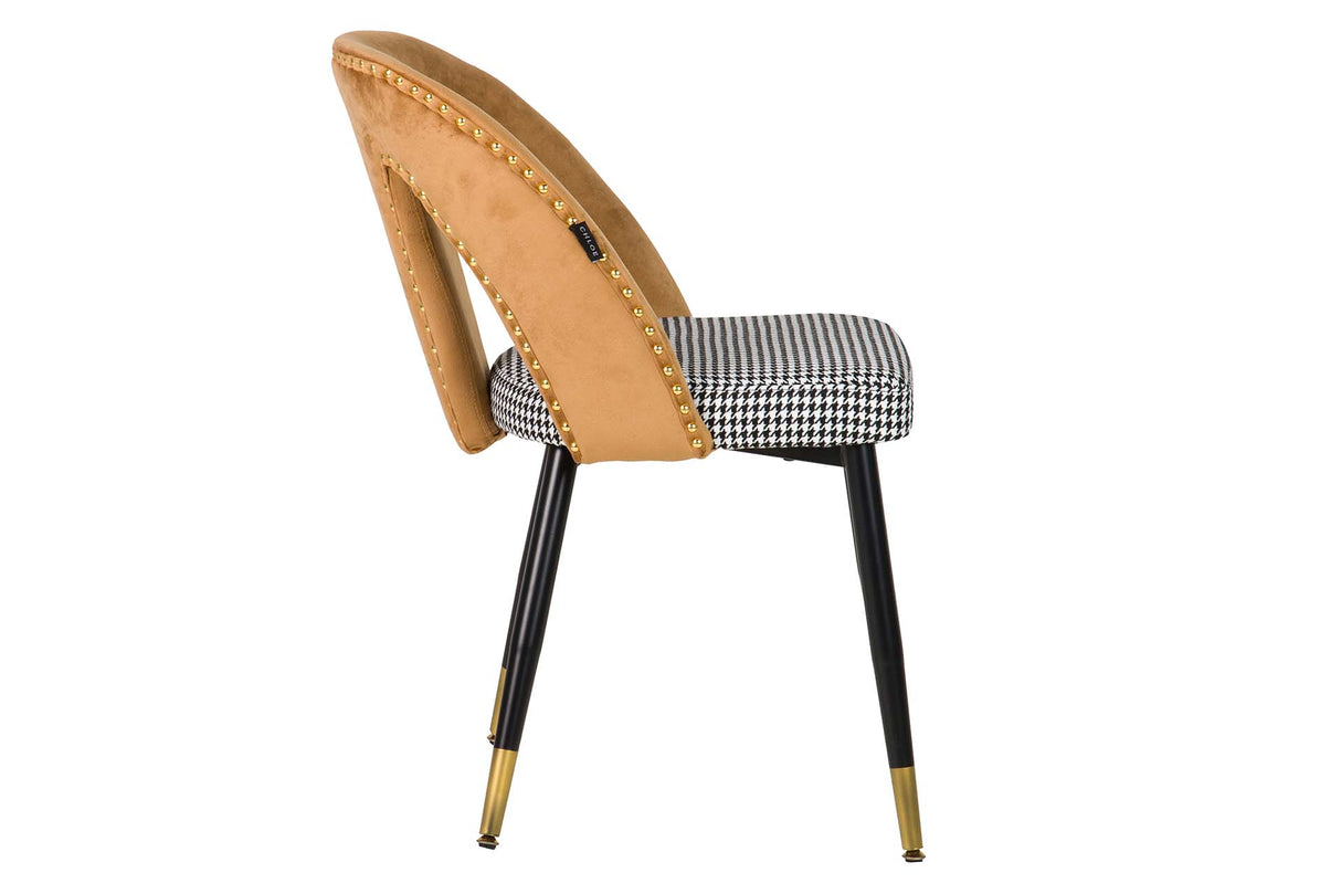 Velvet Yellow Stowe Tachuelas Stuhl 49x54x82 cm