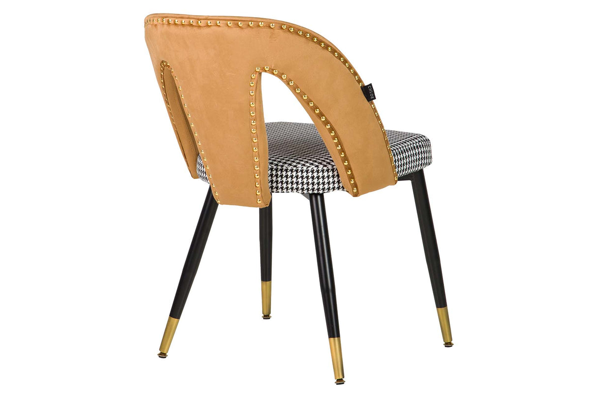 Velvet Yellow Stowe Tachuelas Stuhl 49x54x82 cm