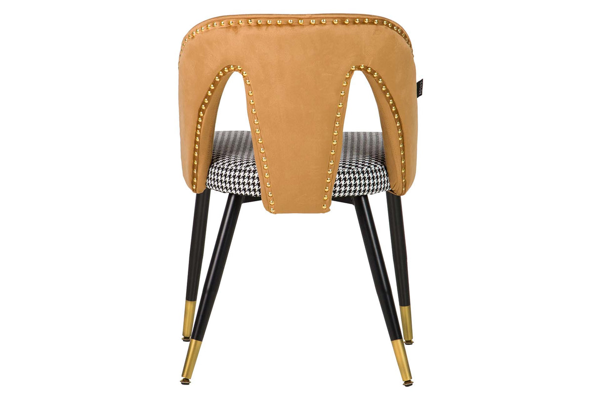 Velvet Yellow Stowe Tachuelas Stuhl 49x54x82 cm