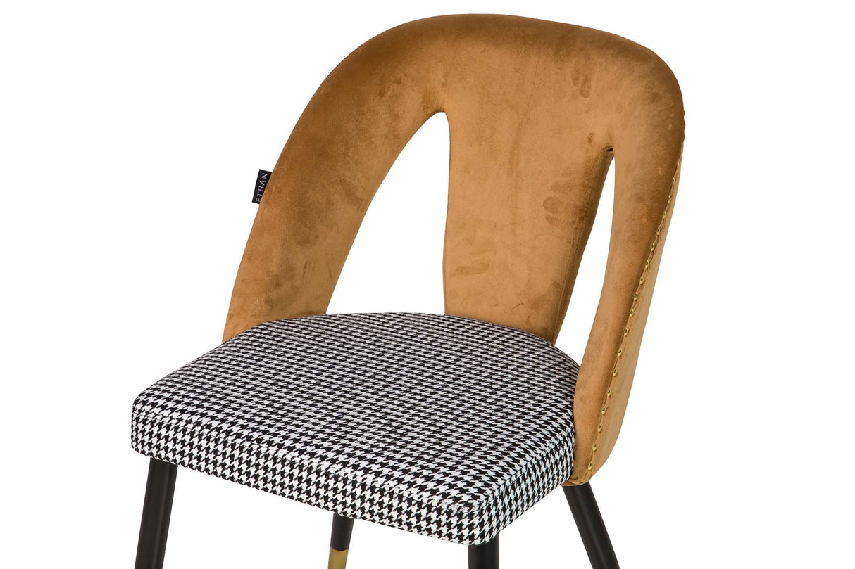 Velvet Yellow Stowe Tachuelas Stuhl 49x54x82 cm