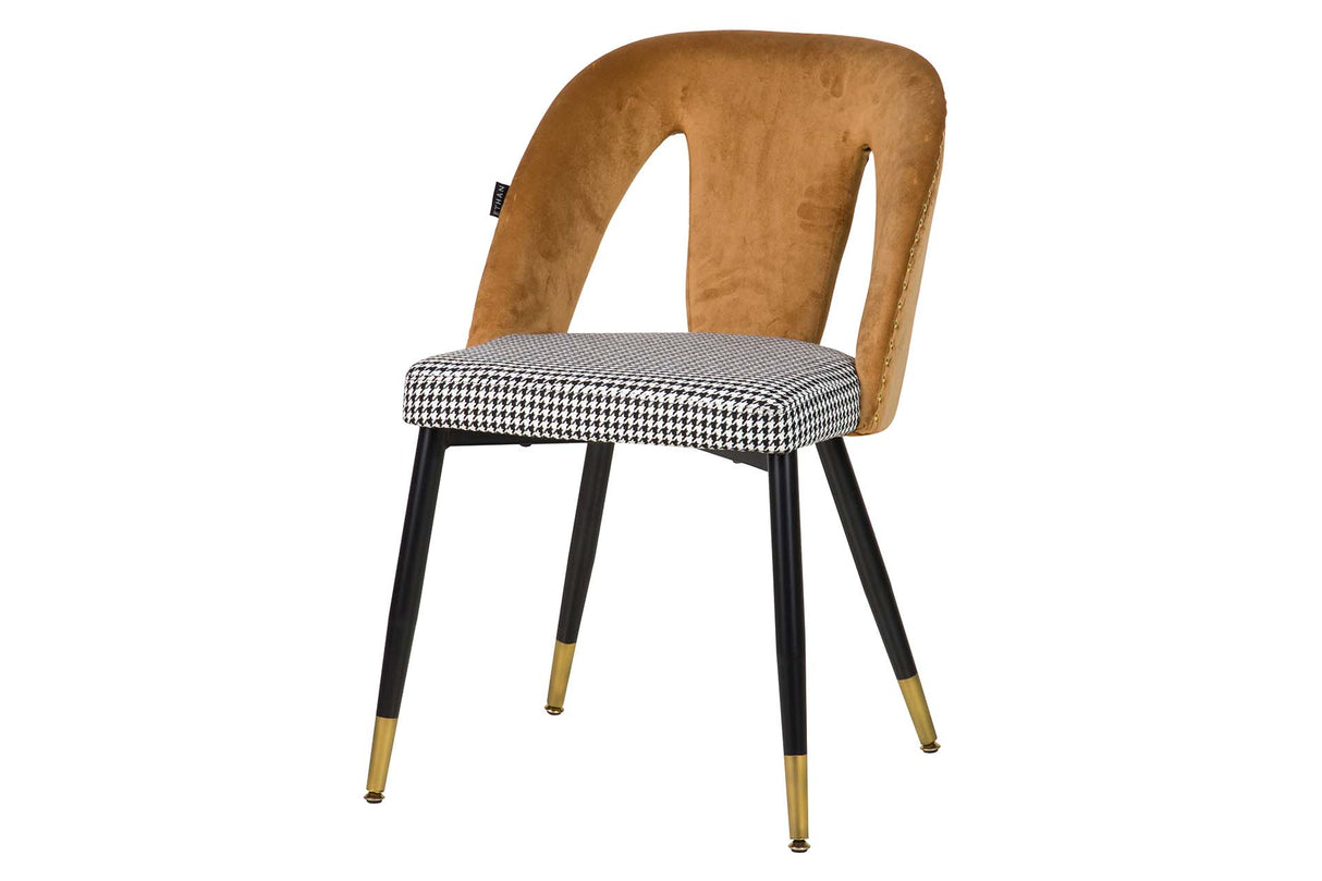 Velvet Yellow Stowe Tachuelas Stuhl 49x54x82 cm