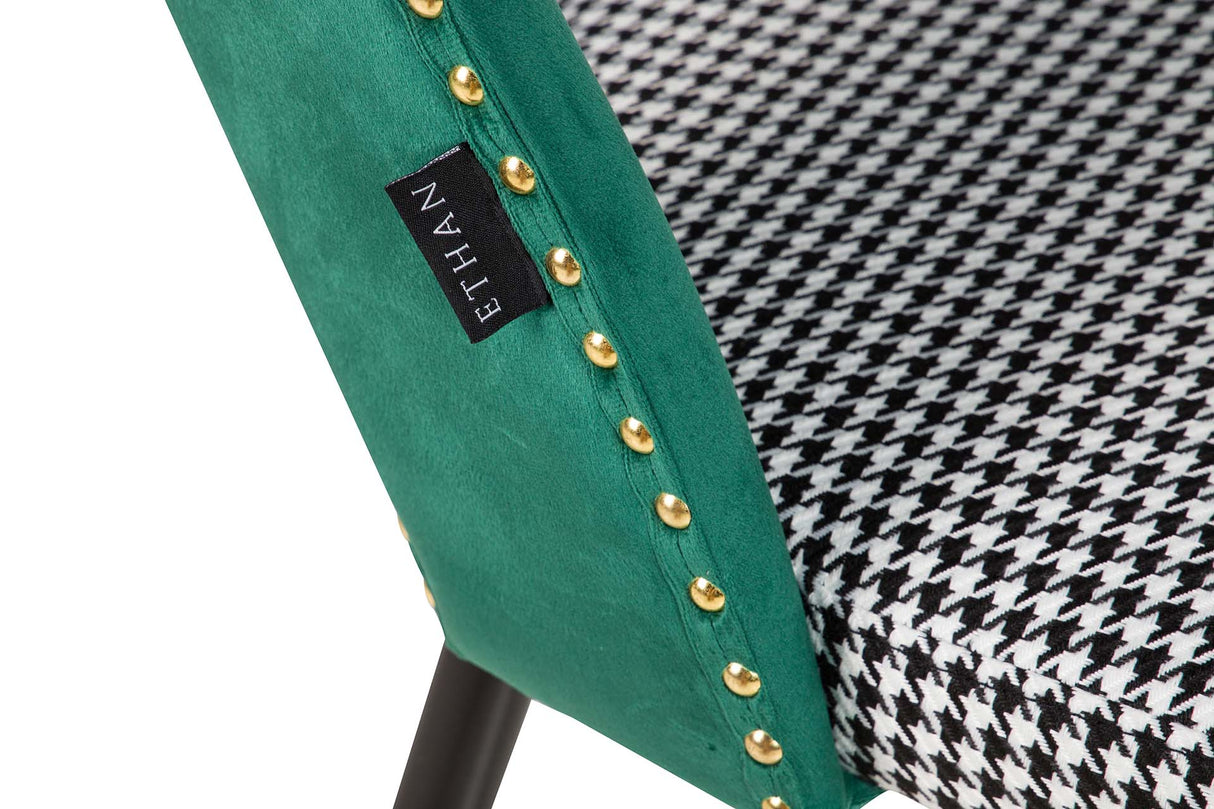 Stowe Velvet Green Tachuelas Stuhl 49x54x82 cm