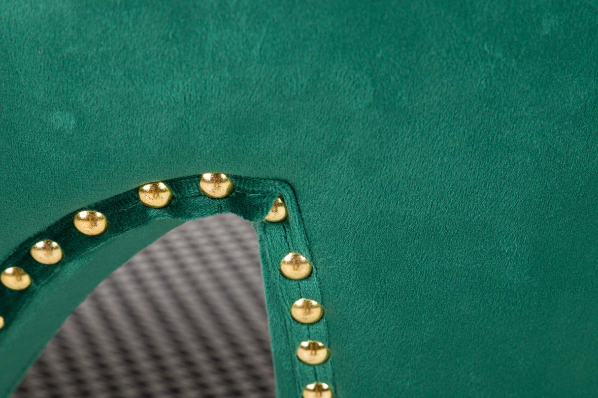 Stowe Velvet Green Tachuelas Stuhl 49x54x82 cm
