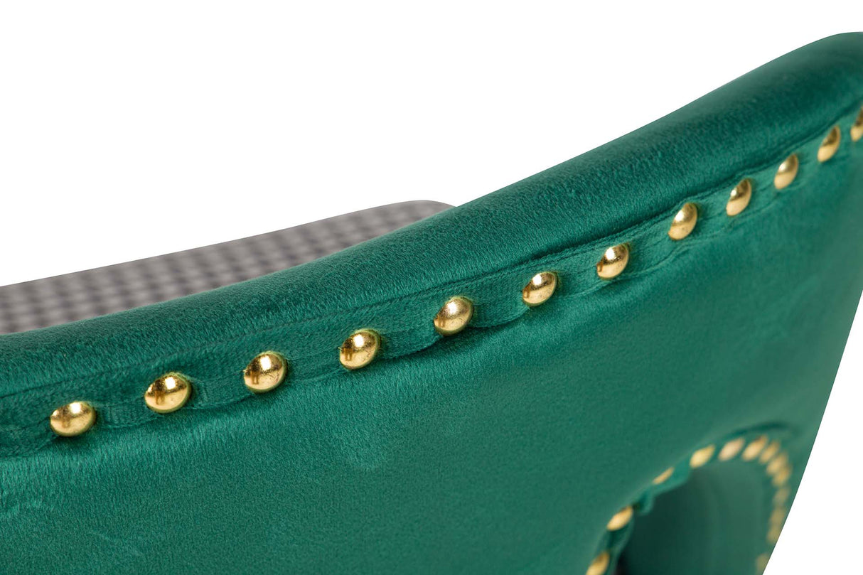Stowe Velvet Green Tachuelas Stuhl 49x54x82 cm