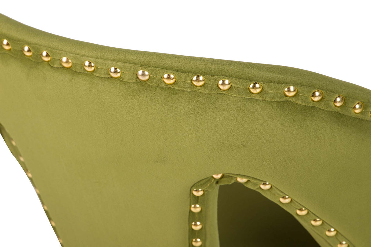 Stowe Velvet Green Tachuelas Stuhl 49x54x82 cm