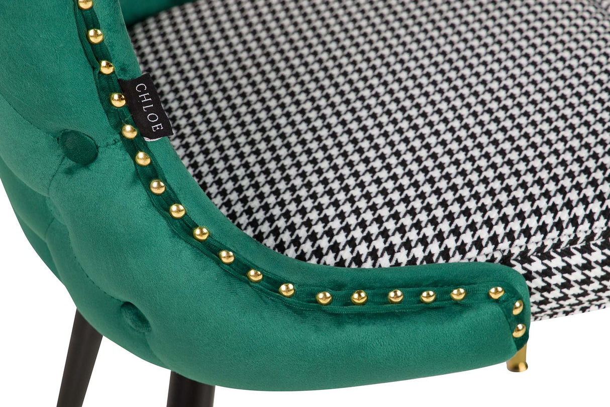 Aspen vervet vert tachuelas chaise 49x54x82 cm