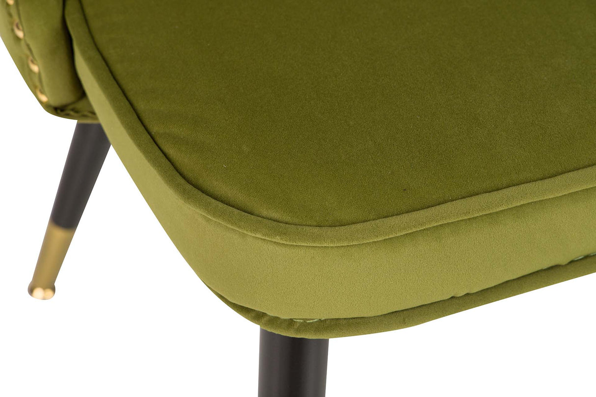 Aspen vervet vert tachuelas chaise 49x54x82 cm