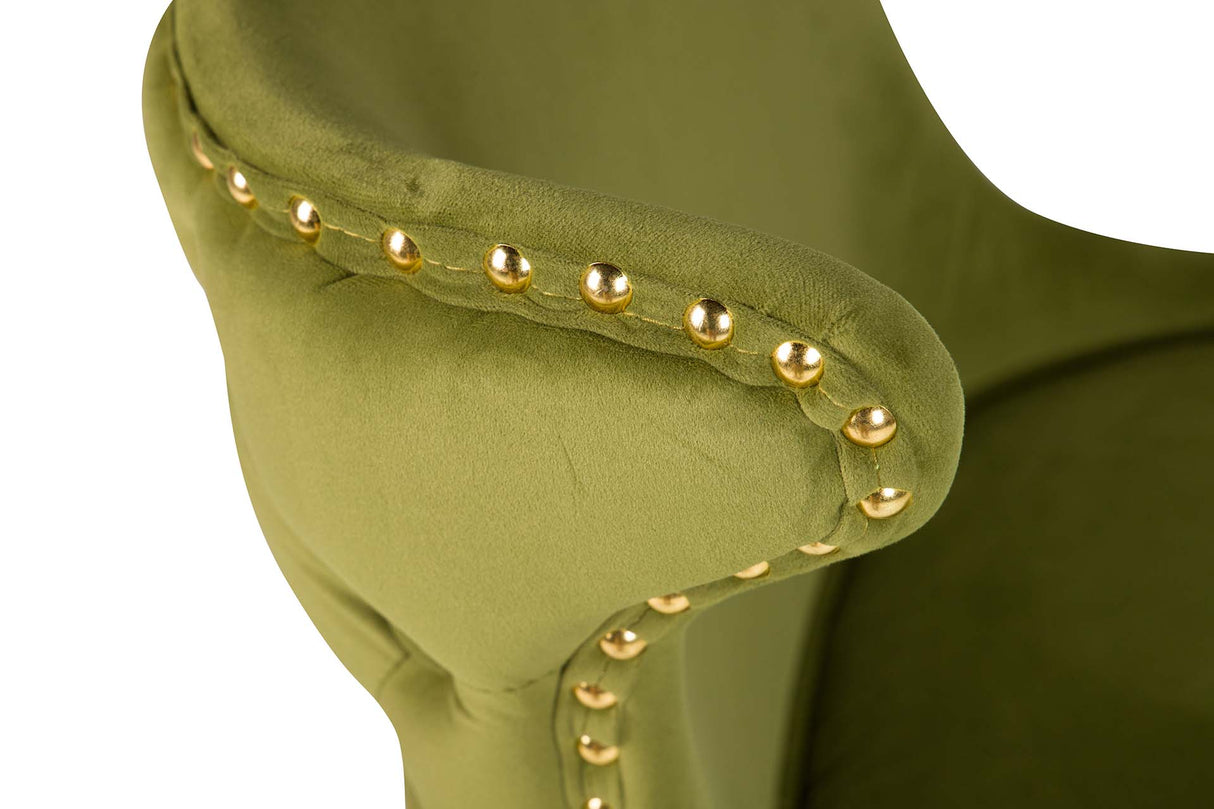 Aspen vervet vert tachuelas chaise 49x54x82 cm