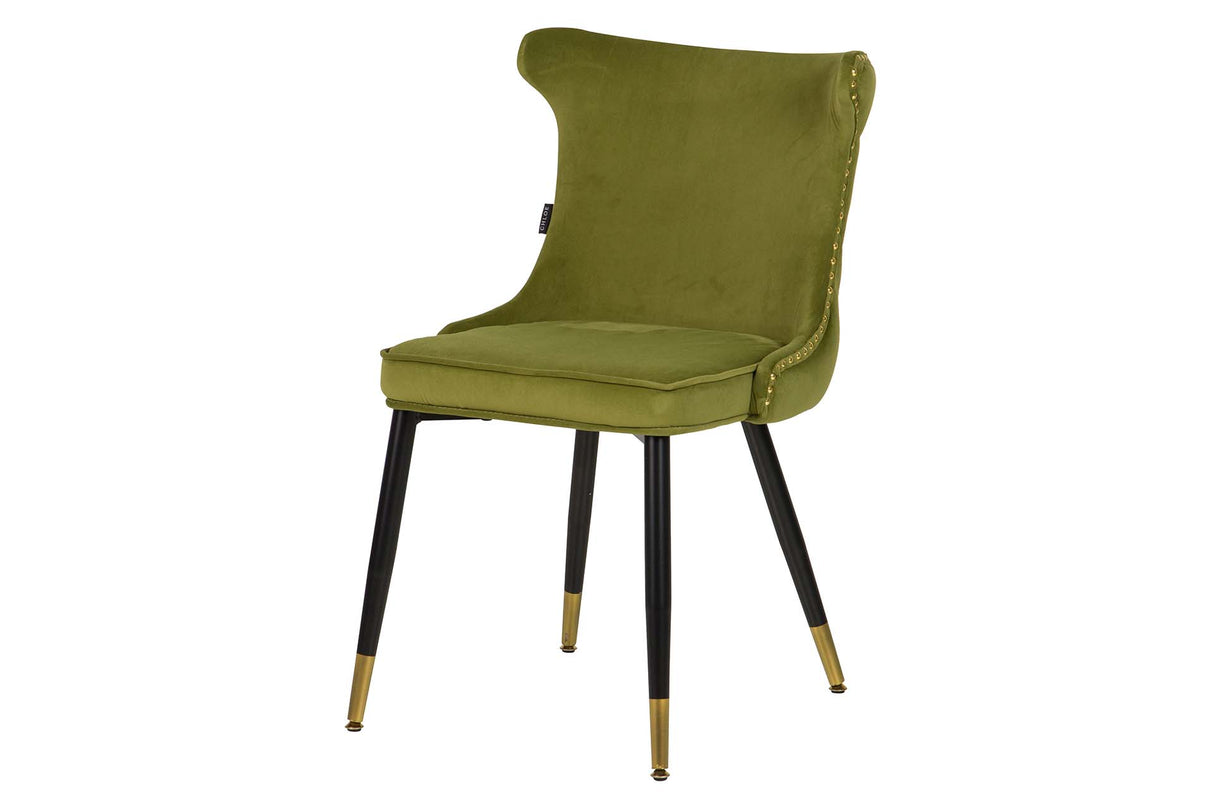 Aspen vervet vert tachuelas chaise 49x54x82 cm