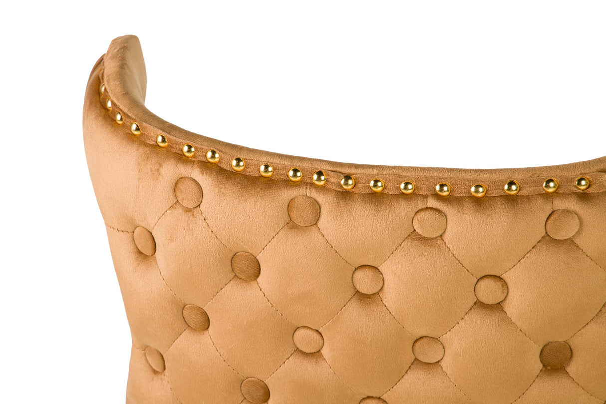 Tabouret de velours jaune Clinton 46x53x105 cm