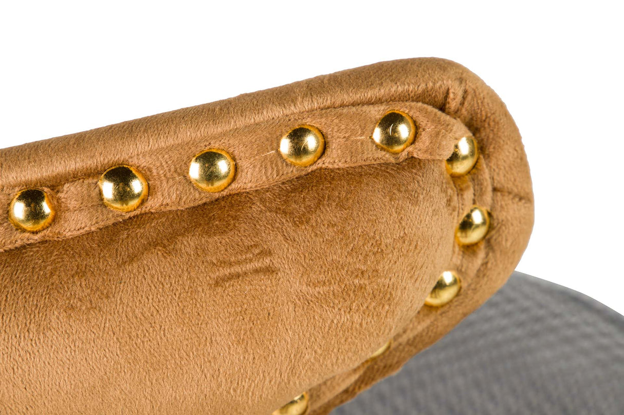 Tabouret de velours jaune Clinton 46x53x105 cm