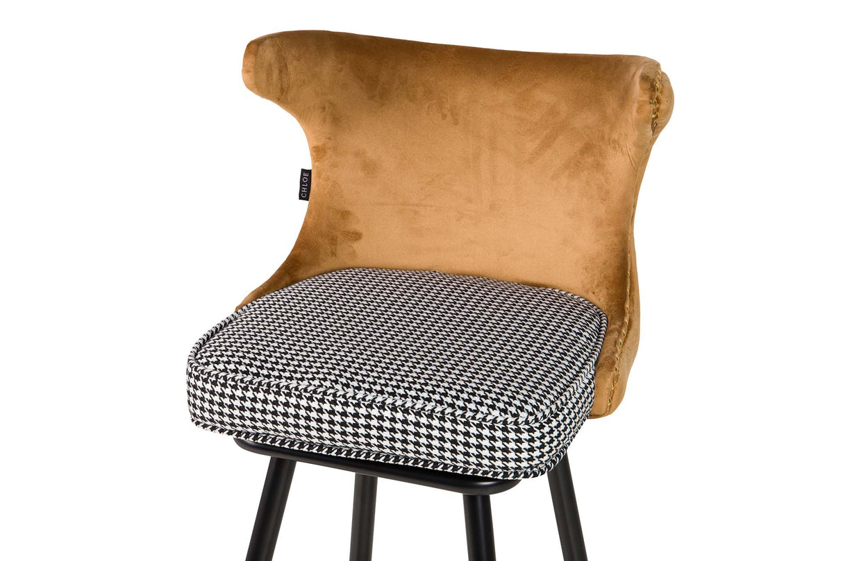 Tabouret de velours jaune Clinton 46x53x105 cm