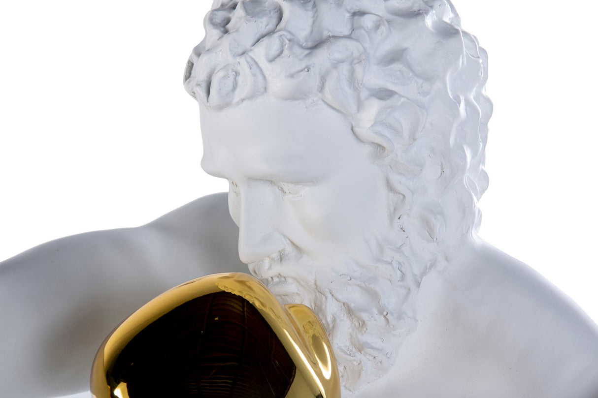 Weißer Marmorharz Boxer 33x56x56 cm