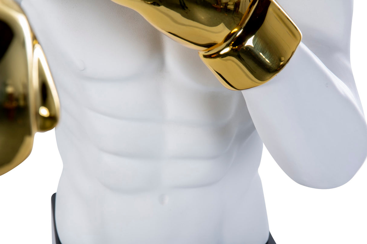 Weißer Marmorharz Boxer 33x56x56 cm