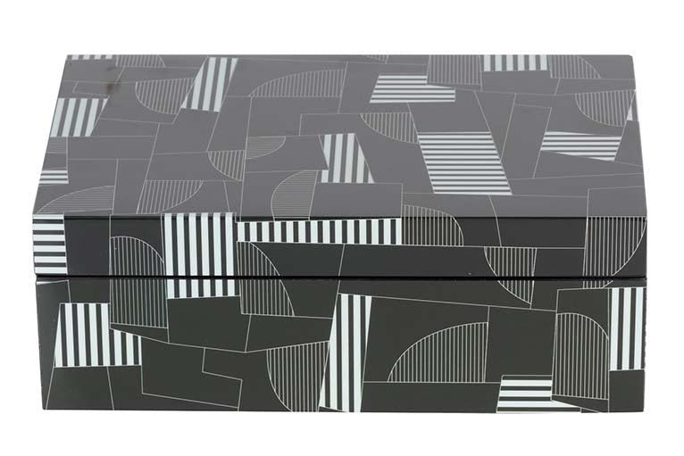 Schwarzer Box Black Grey 28x18x10 cm