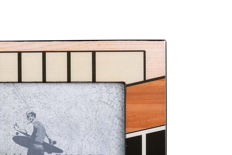 PORTAFOTOS MDF NEGRO BLANCO NARANJA 15x20 CM