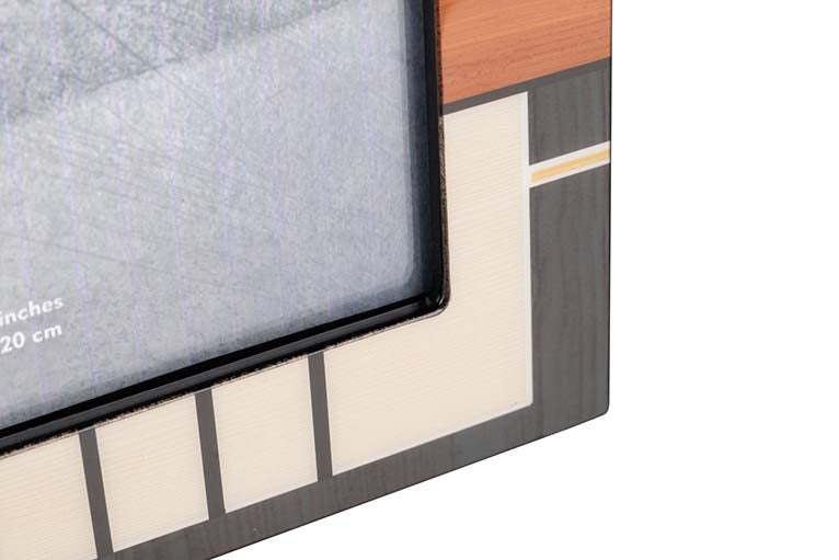 PORTAFOTOS MDF NEGRO BLANCO NARANJA 15x20 CM