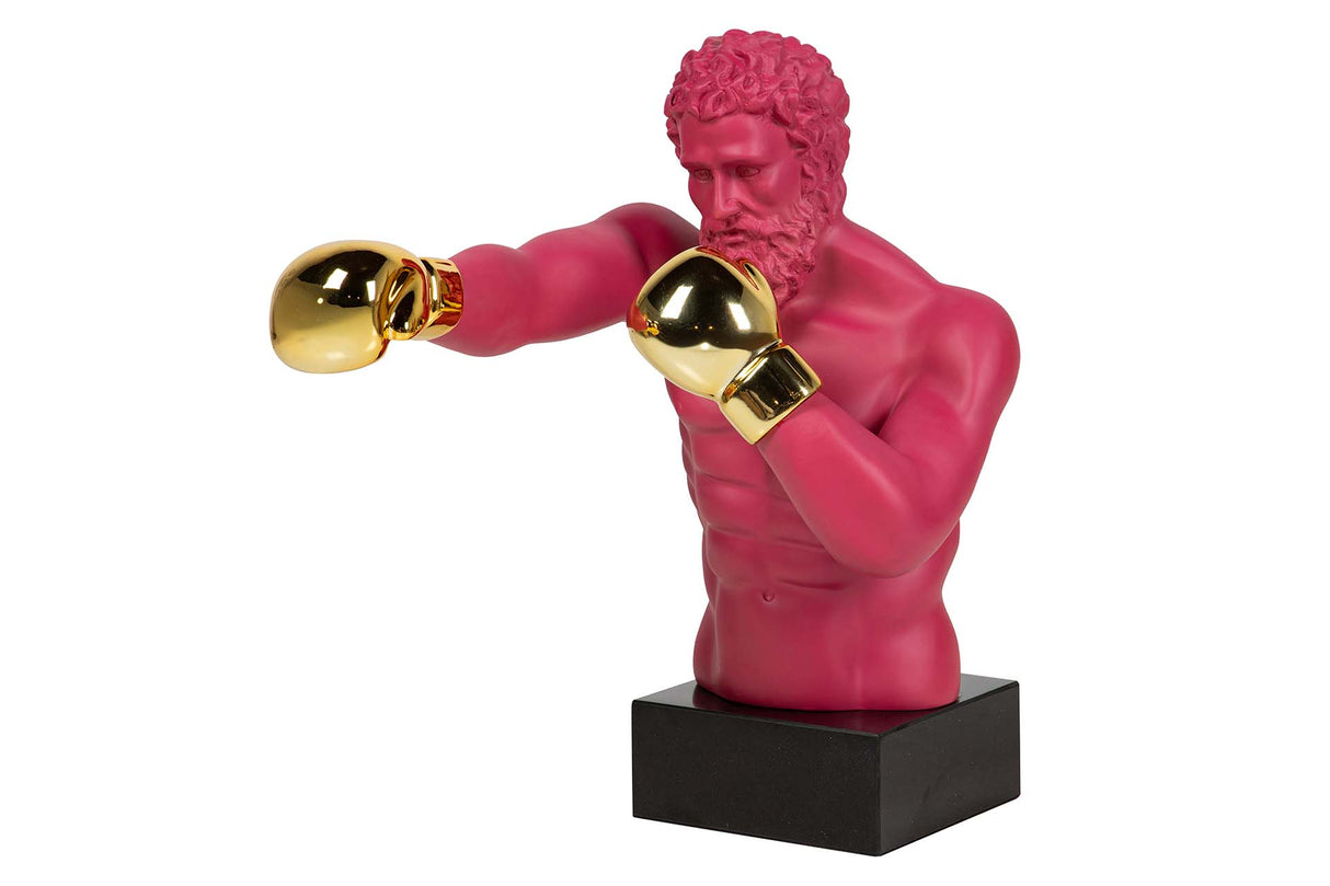 BOXEADOR RESINA METAL FUCSIA 33x56x56 CM