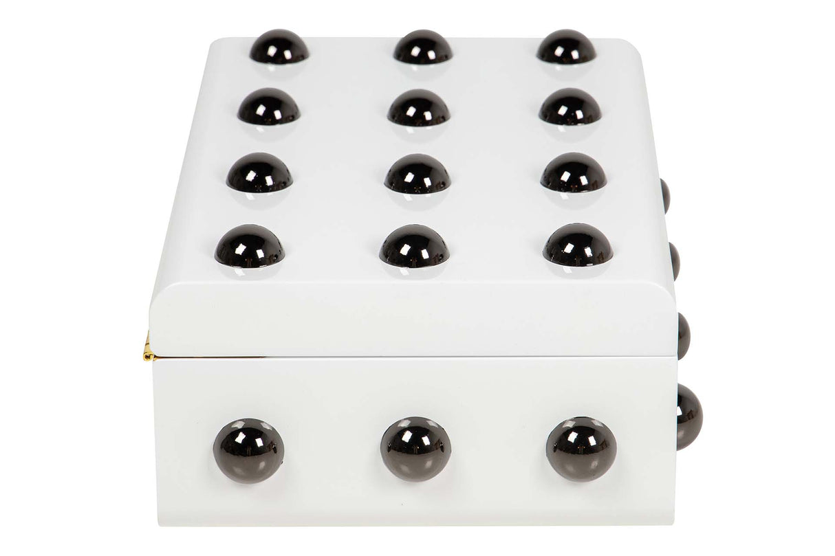 CAJA MDF ZINC TACHUELA BLANCA 32x22x12 CM