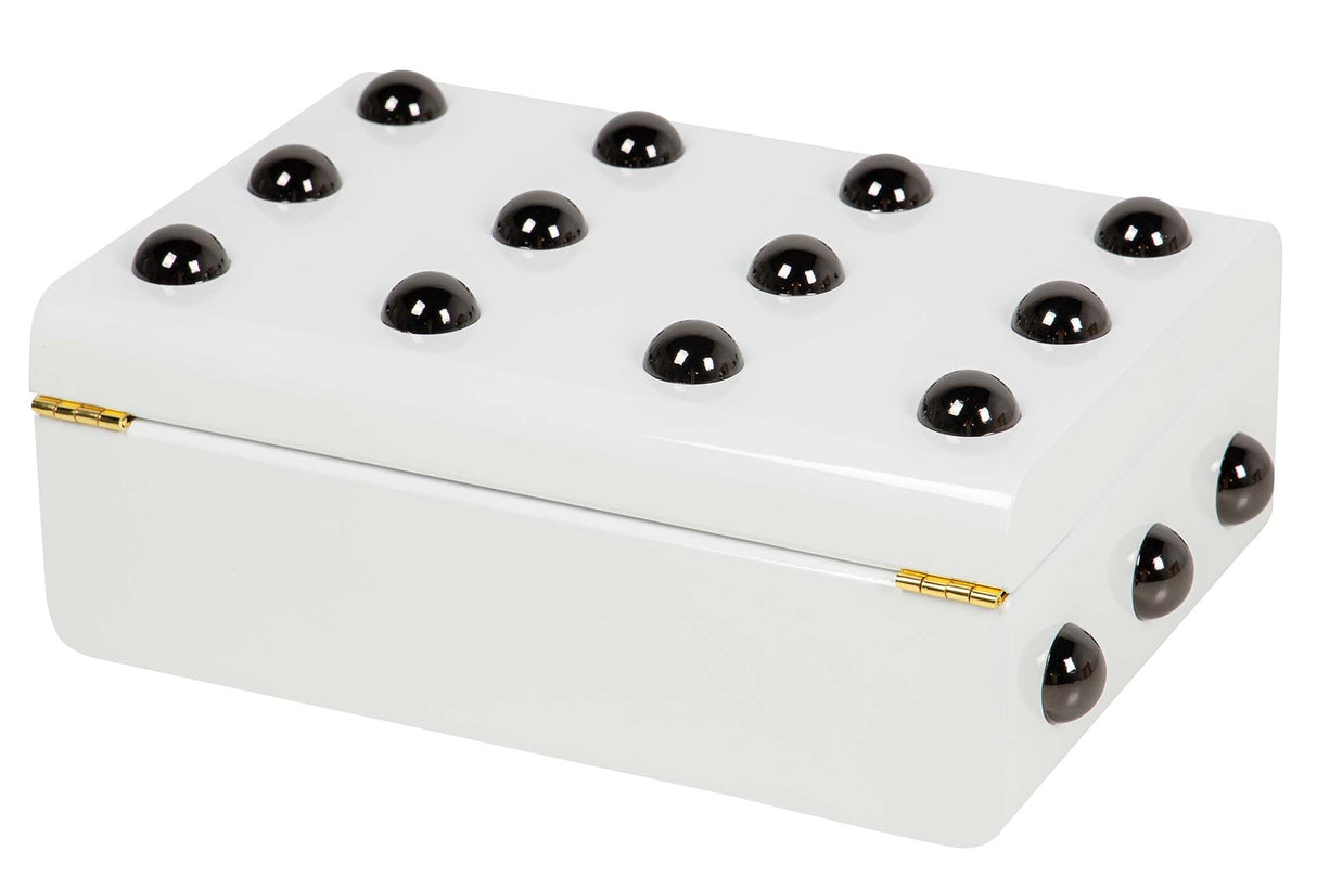 CAJA MDF ZINC TACHUELA BLANCA 32x22x12 CM