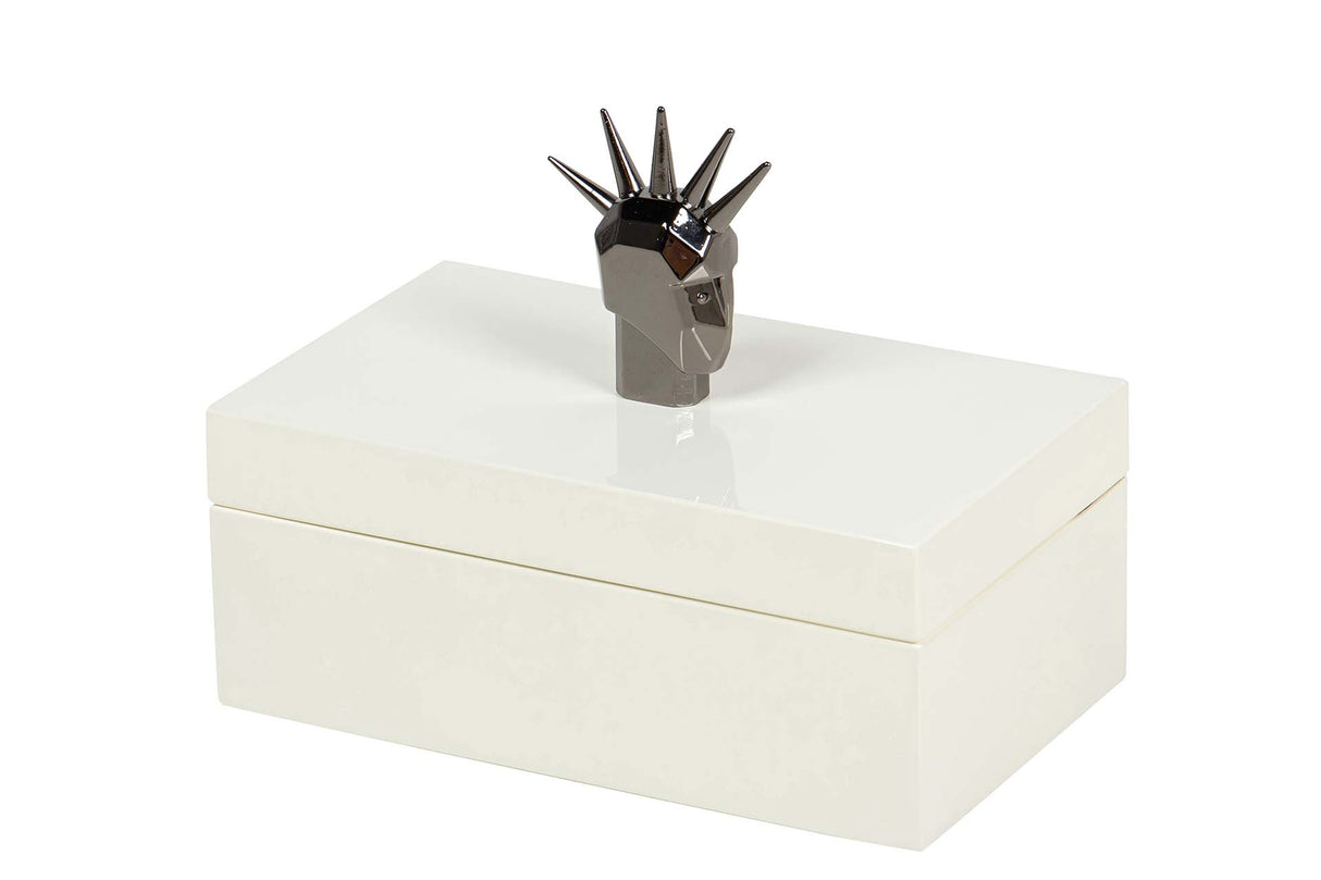 CAJA MDF ZINC LACADA BLANCA 20x12x16 CM