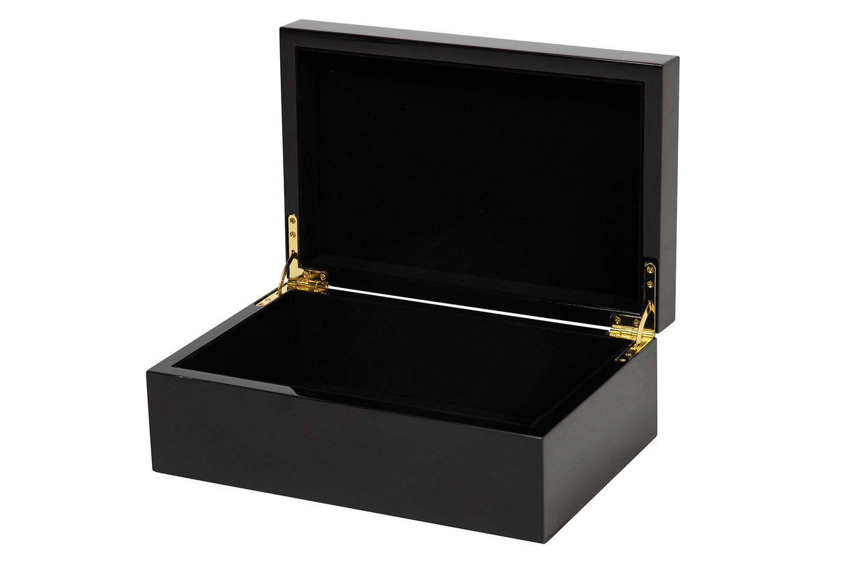 CAJA MDF ZINC LACADA NEGRA 28x18x18 CM