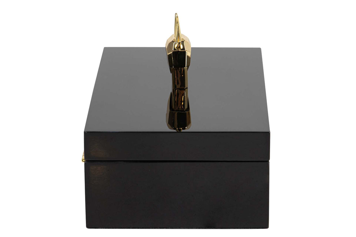 CAJA MDF ZINC LACADA NEGRA 28x18x18 CM