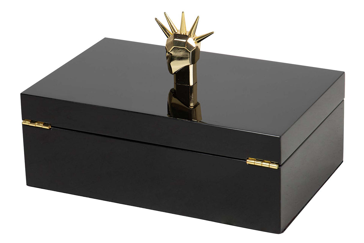 CAJA MDF ZINC LACADA NEGRA 28x18x18 CM