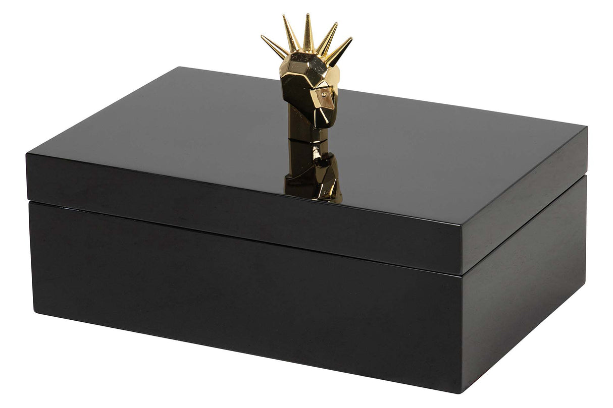 CAJA MDF ZINC LACADA NEGRA 28x18x18 CM