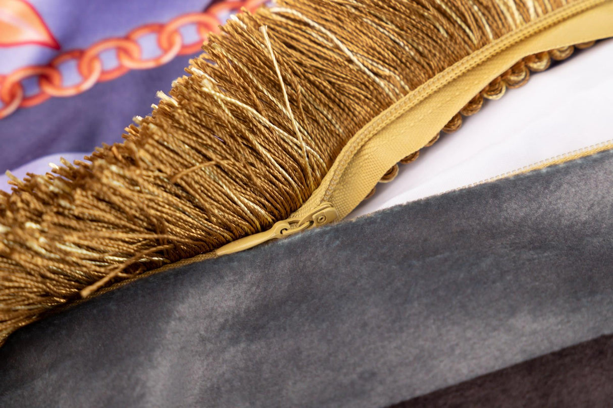 Plumas de remplissage en velours cojin avec frunces 60x13x60 cm