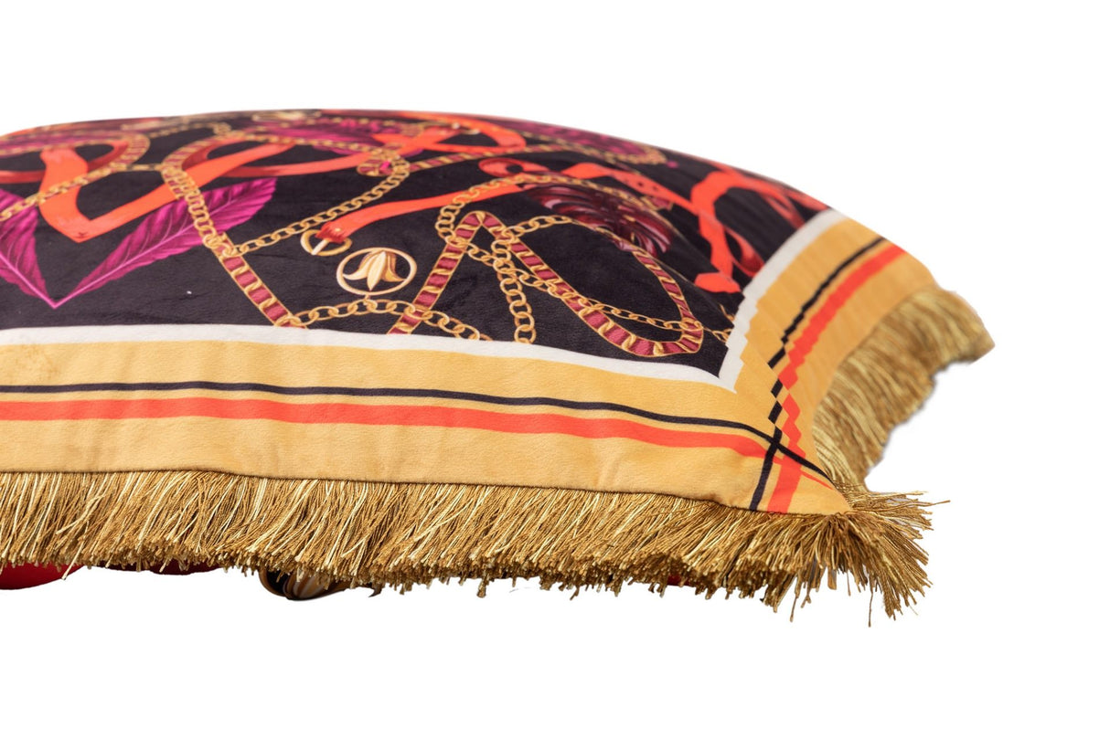 Plumas de remplissage en velours cojin avec frunces 60x13x60 cm