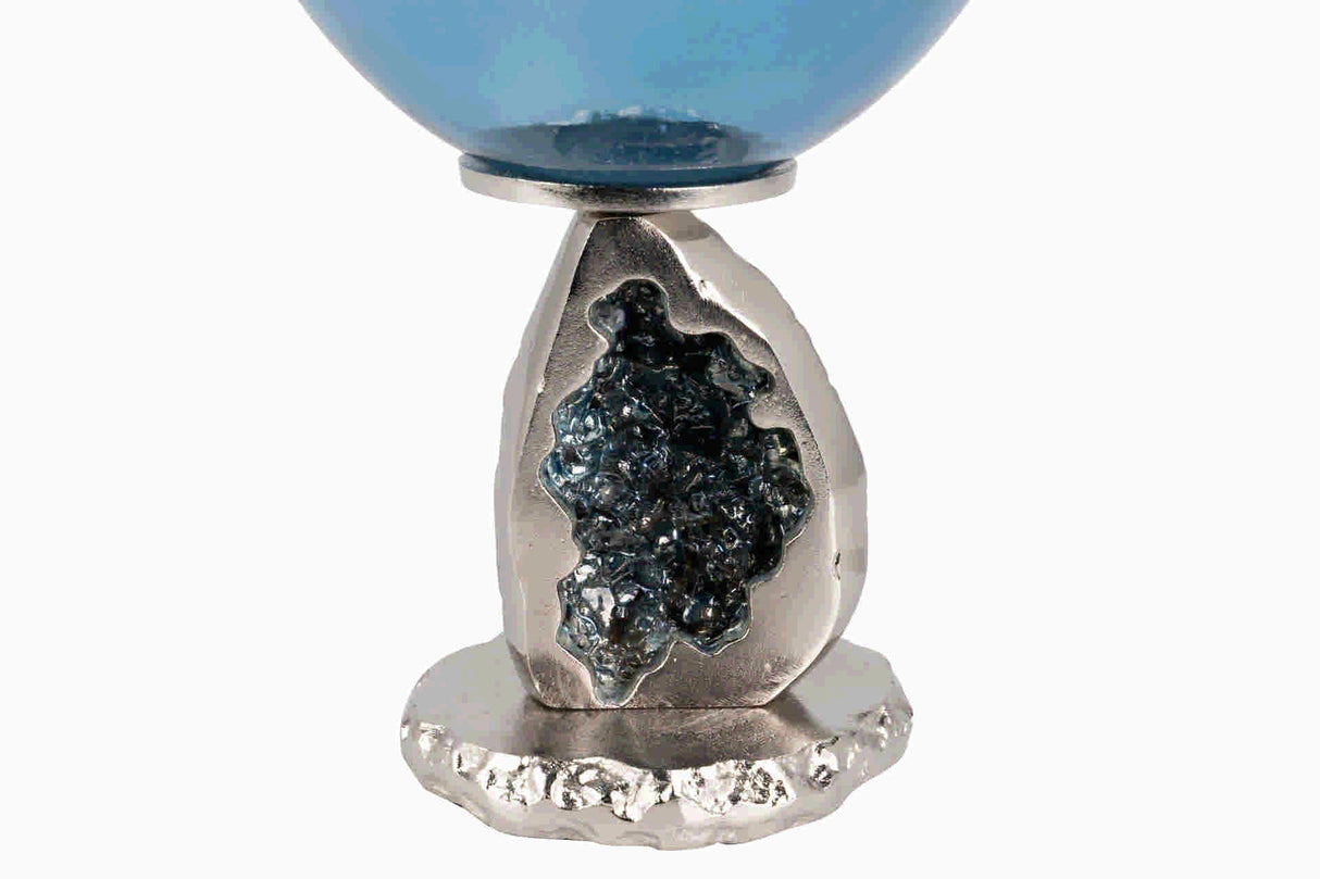 Níquel de suporte de cristal / alumínio 23x23x44 cm