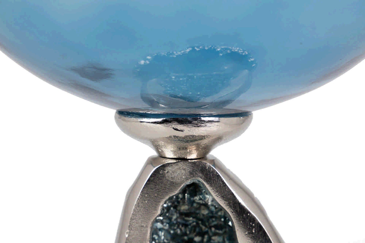 Porta de cristal / alumínio níquel 26x26x48 cm