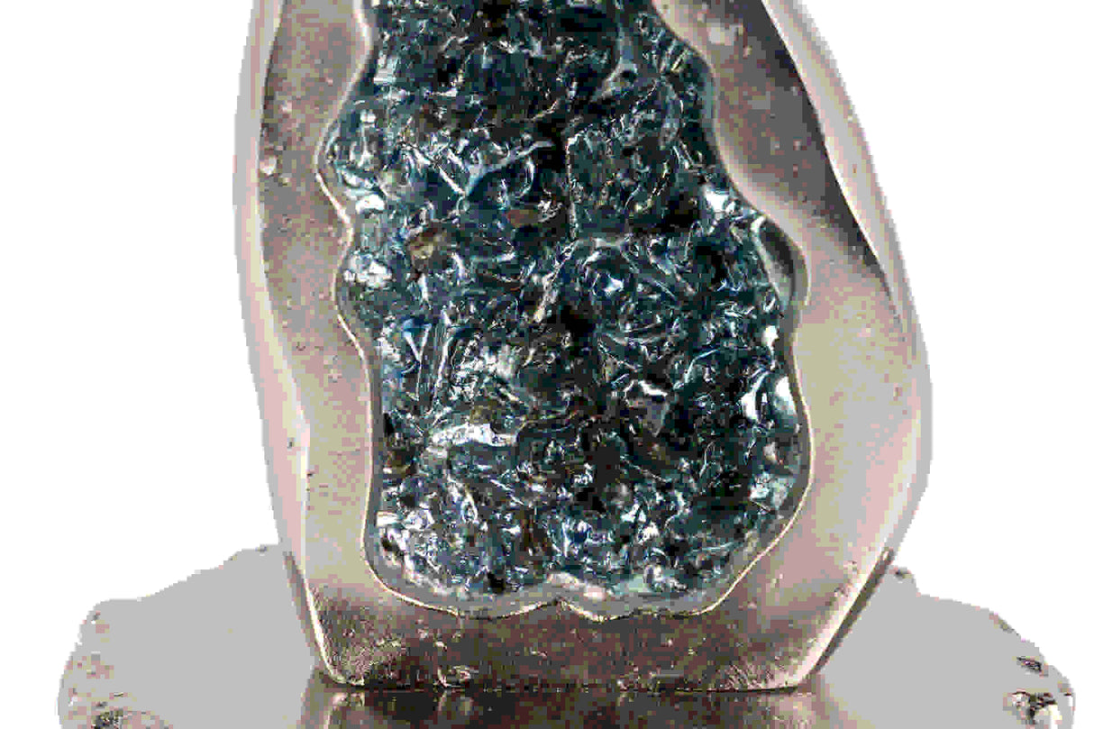 Porta de cristal / alumínio níquel 26x26x48 cm