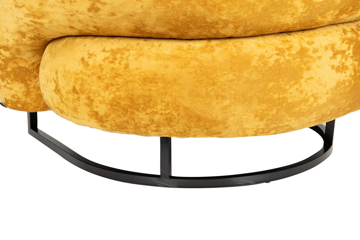 Poltrona de aço inoxidável/veludo hanko 89x85x74 cm