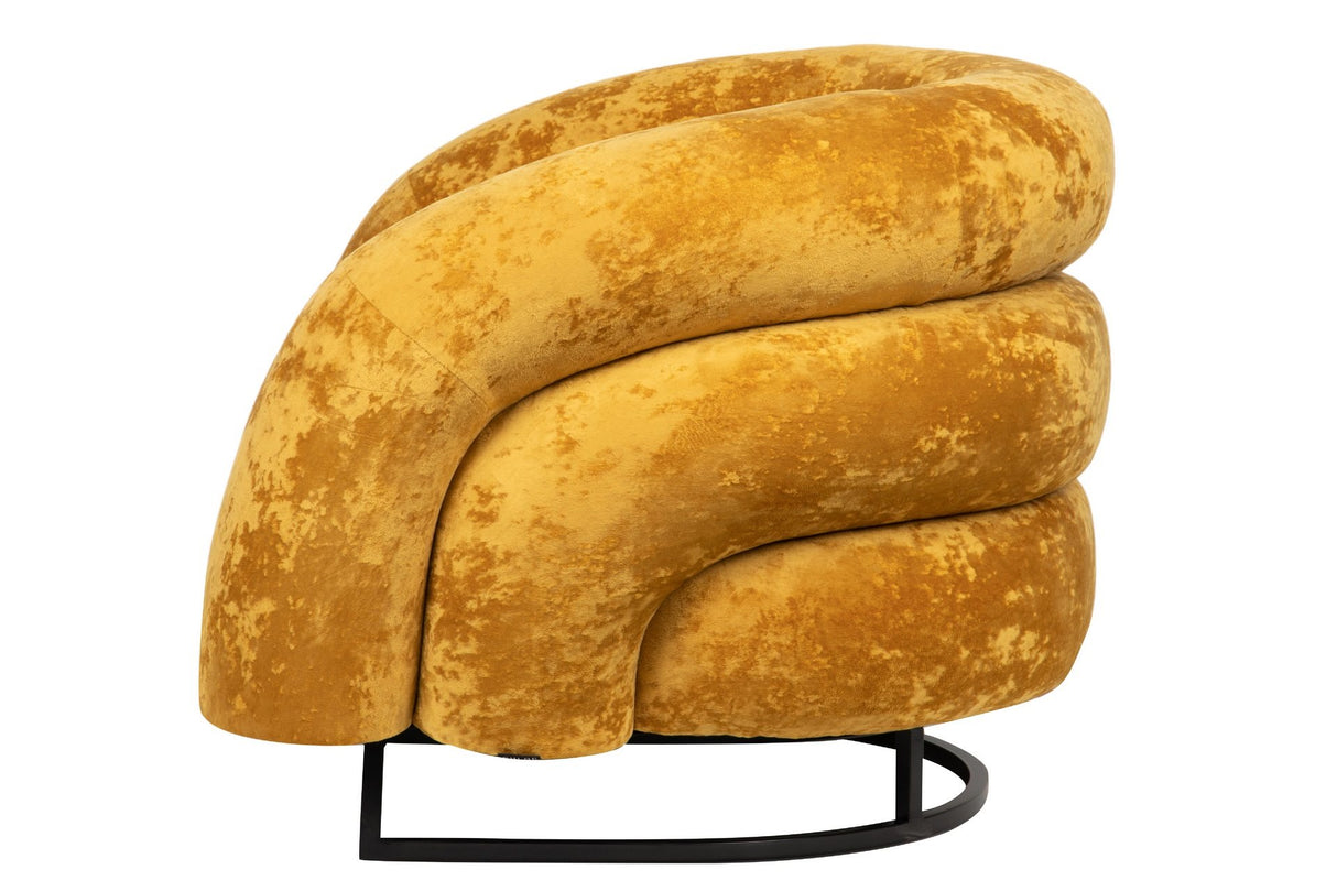 Poltrona de aço inoxidável/veludo hanko 89x85x74 cm