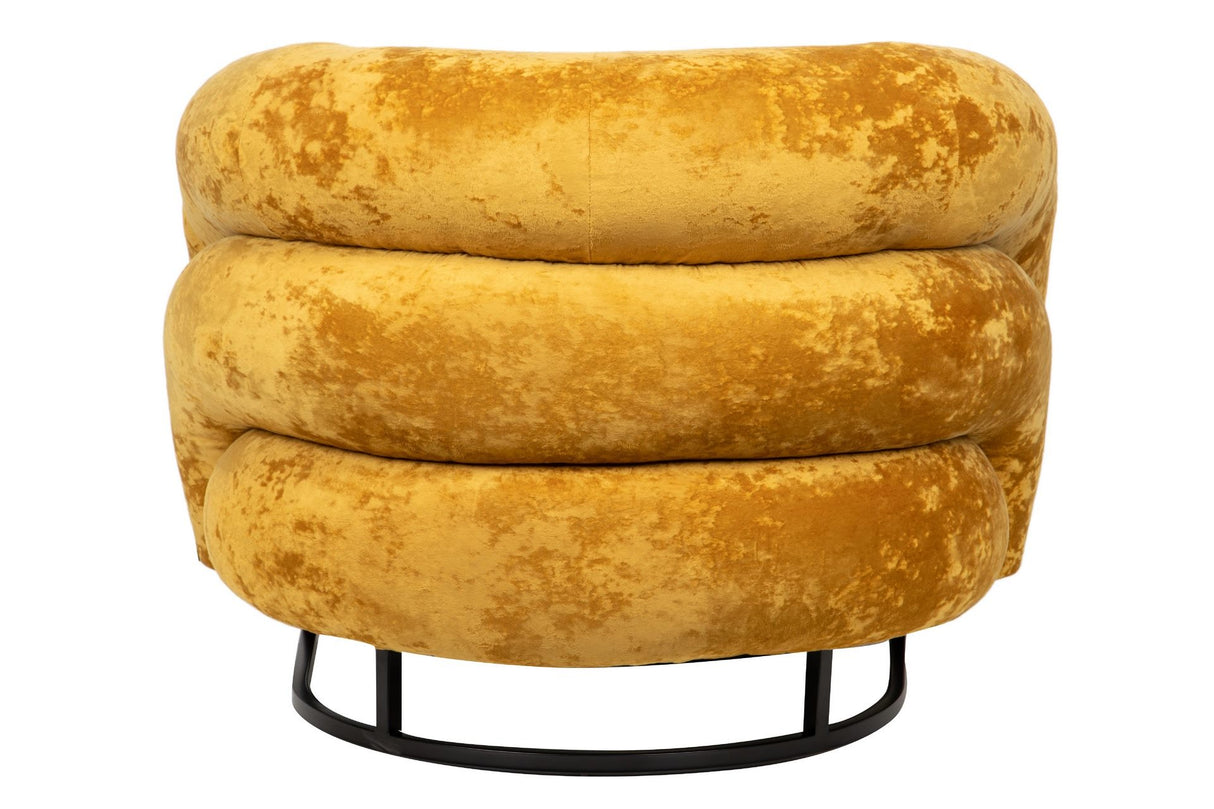 Poltrona de aço inoxidável/veludo hanko 89x85x74 cm