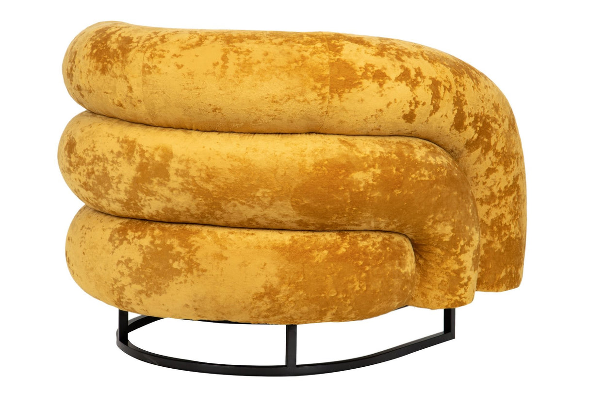 Poltrona de aço inoxidável/veludo hanko 89x85x74 cm