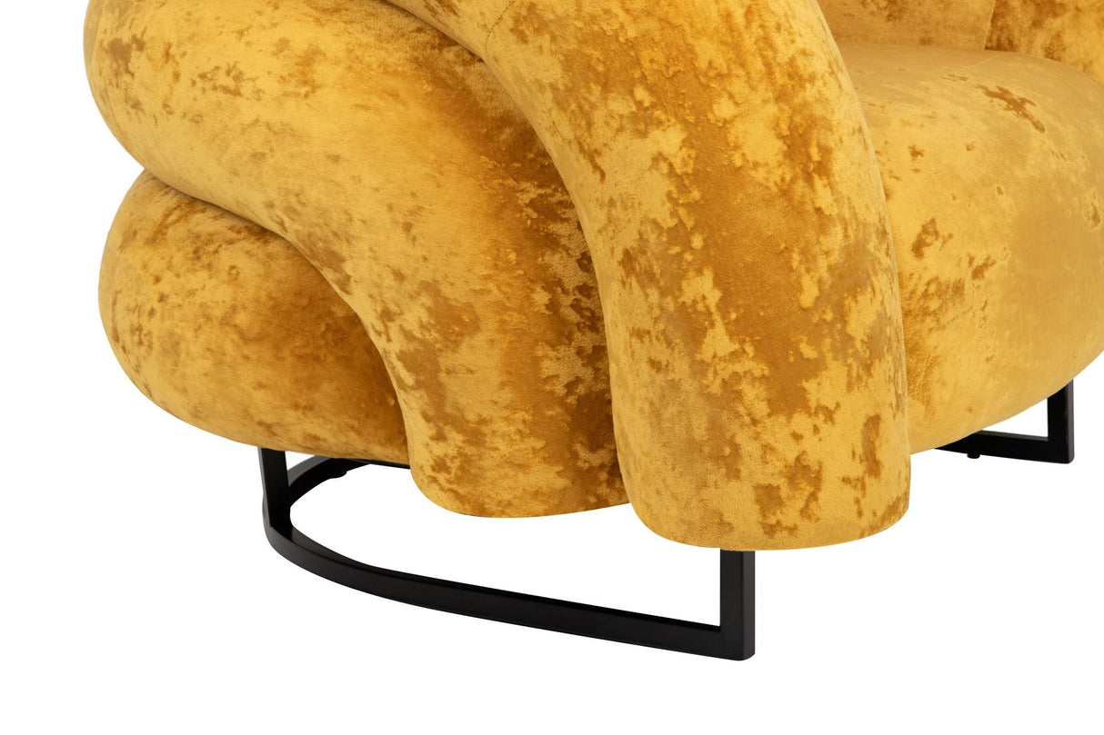 Poltrona de aço inoxidável/veludo hanko 89x85x74 cm