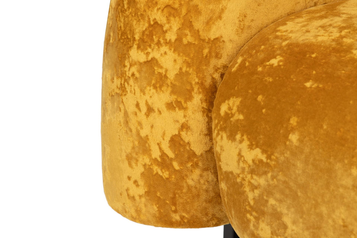 Poltrona de aço inoxidável/veludo hanko 89x85x74 cm