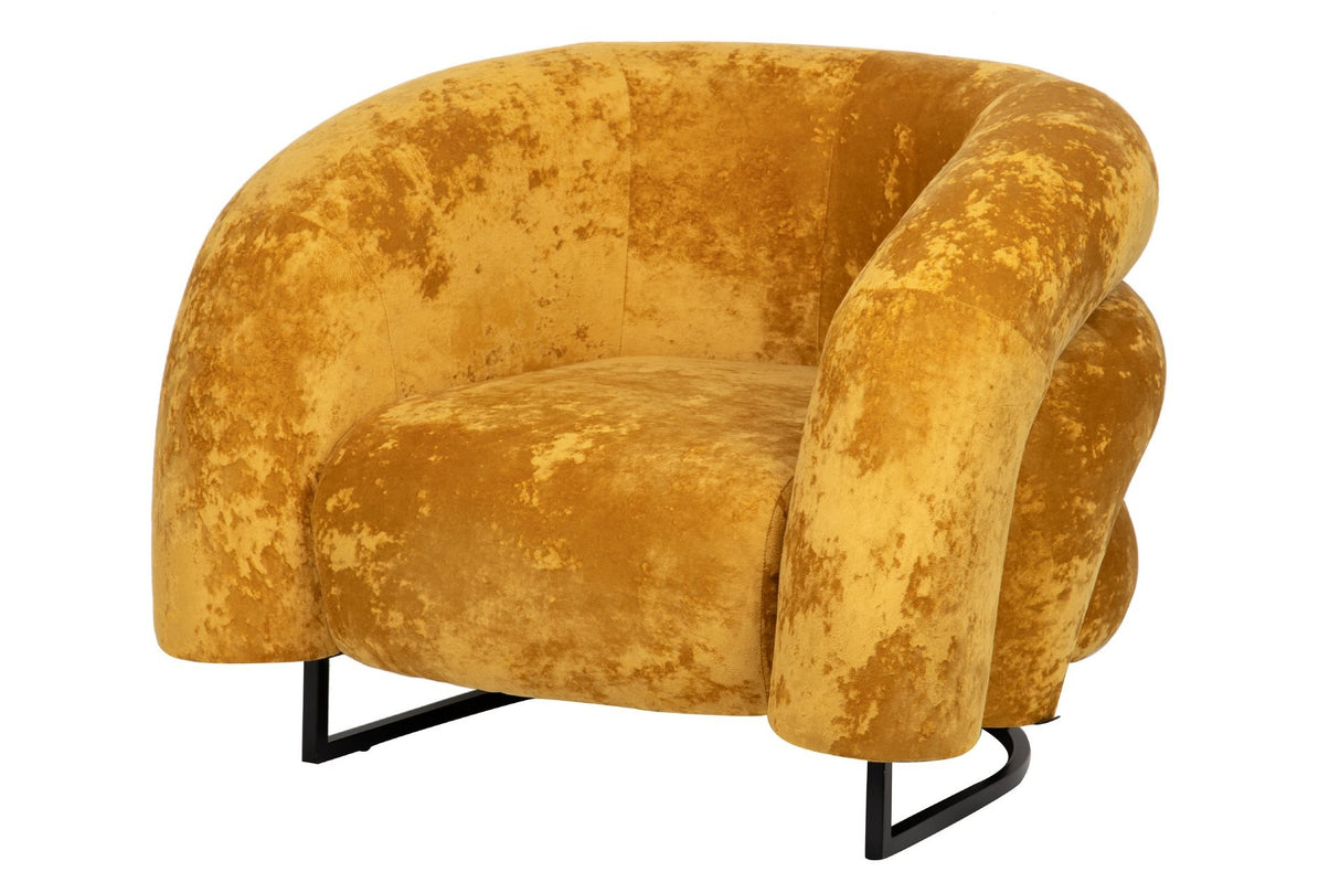 Poltrona de aço inoxidável/veludo hanko 89x85x74 cm