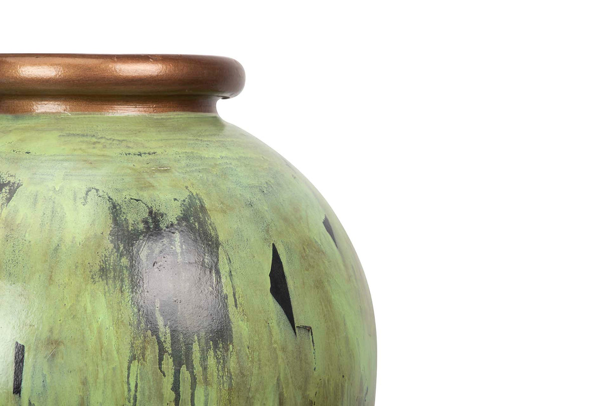 Amphore de terre cuite verte 60x60x98 cm