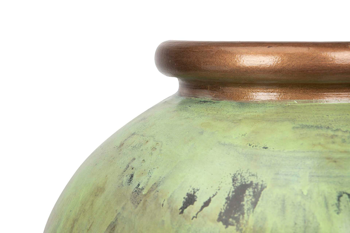 Amphore de terre cuite verte 60x60x98 cm