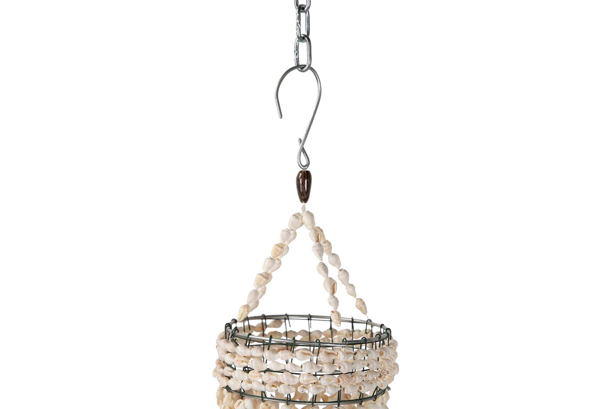 LAMPARA TECHO CONCHAS BLANCAS 40x40x110 CM