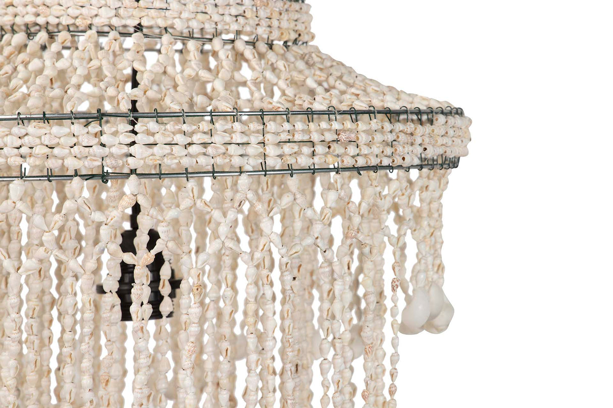 LAMPARA TECHO CONCHAS BLANCAS 40x40x110 CM