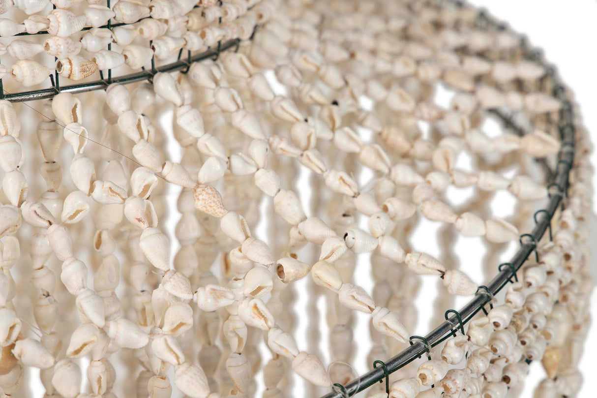 LAMPARA TECHO CONCHAS BLANCAS 40x40x110 CM