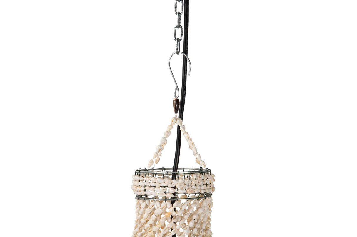 LAMPARA TECHO CONCHAS BLANCAS 40x40x110 CM