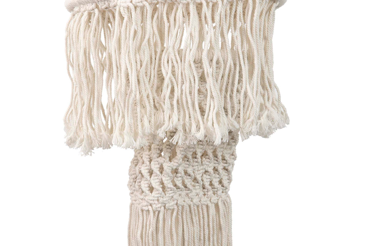 LAMPARA TECHO METAL ALGODON BLANCO 40x40x180 CM