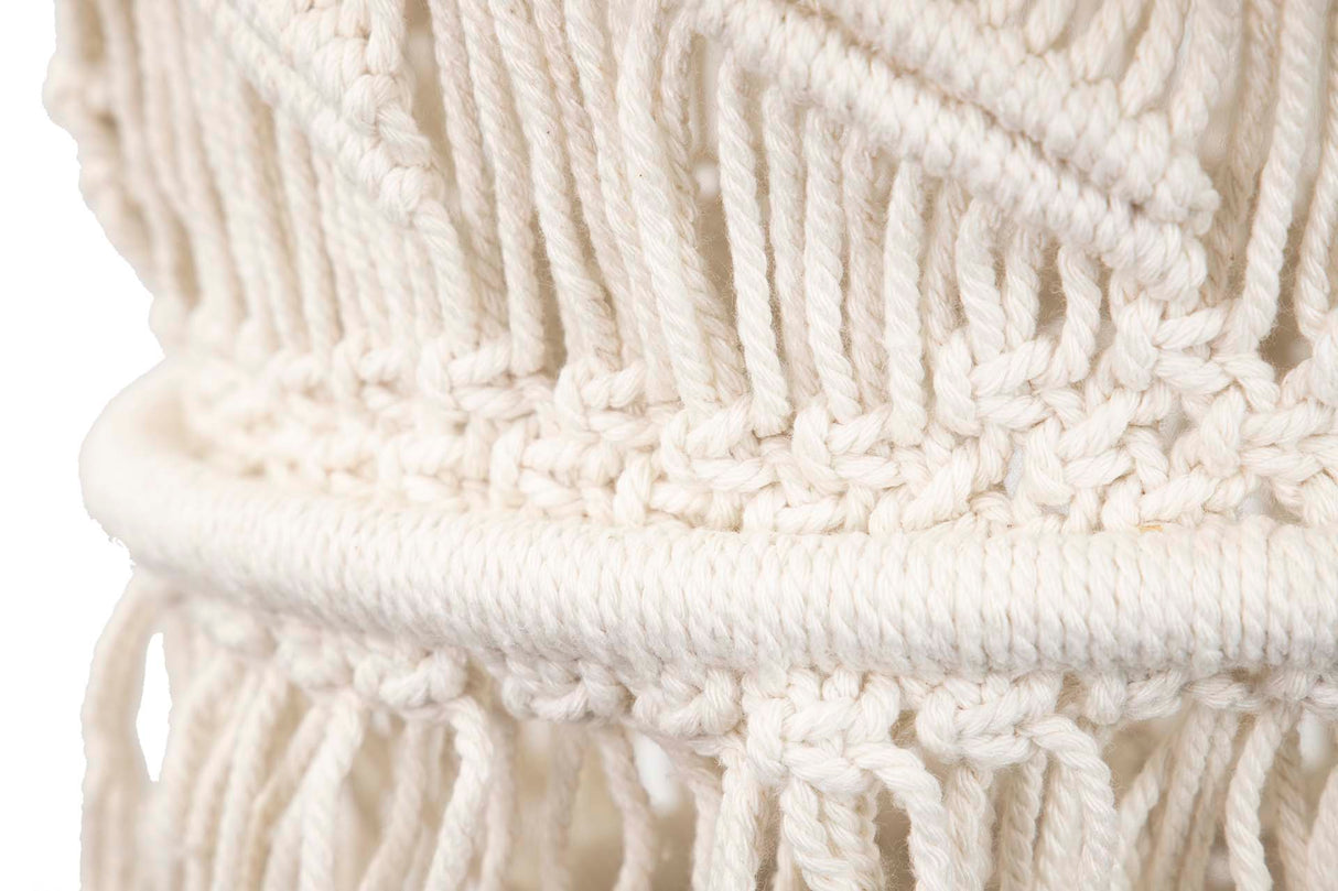 LAMPARA TECHO METAL ALGODON BLANCO 40x40x180 CM